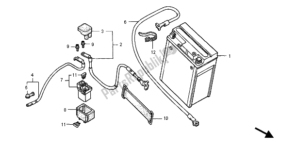 All parts for the Battery of the Honda CB 600F2 Hornet 2001