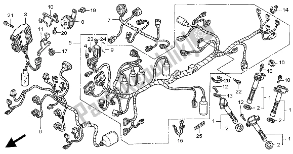 Todas as partes de Chicote De Fios do Honda VFR 800 2004