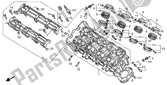 All parts for the Cylinder Head of the Honda CBR 900 RR 1995