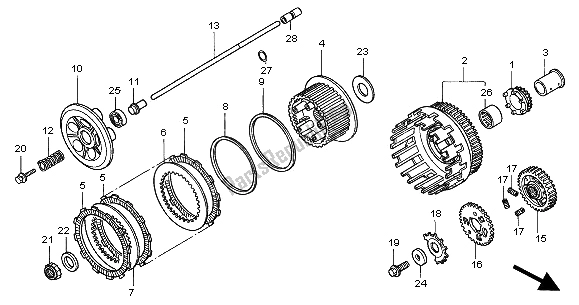 All parts for the Clutch of the Honda XL 1000V 2000