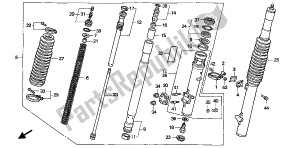 Todas las partes para Tenedor Frontal de Honda XR 600R 1992