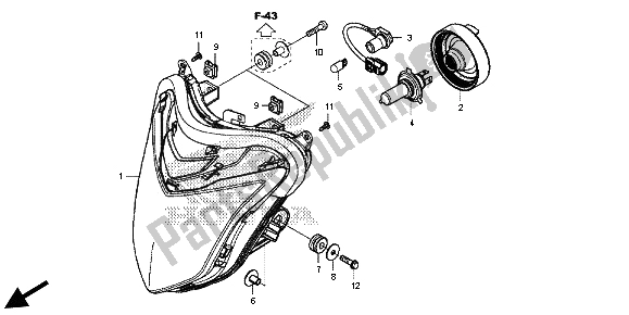 Todas las partes para Faro de Honda CB 500 FA 2013