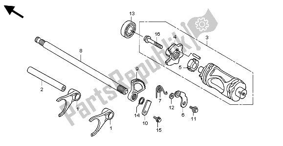 All parts for the Gearshift Drum of the Honda TRX 500 FA Fourtrax Foreman 2002