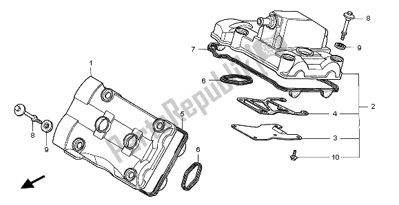 All parts for the Cylinder Head Cover of the Honda RVF 750R 1995