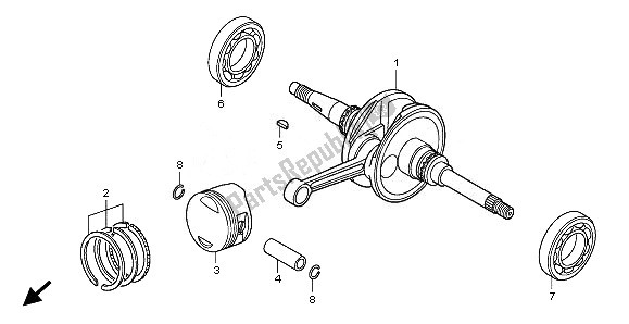 Todas las partes para Cigüeñal Y Pistón de Honda SH 150 2010