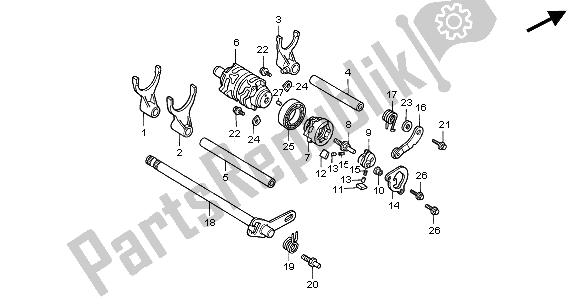 Todas las partes para Cambio De Tambor Y Horquilla De Cambio de Honda NSR 125R 2001