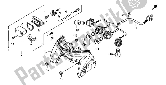 All parts for the Taillight of the Honda NT 700V 2008