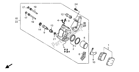 Todas las partes para Pinza De Freno Delantero de Honda TRX 250 EX Sporttrax 2004