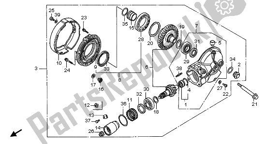 Tutte le parti per il Ingranaggio Finale Guidato del Honda NT 700 VA 2008