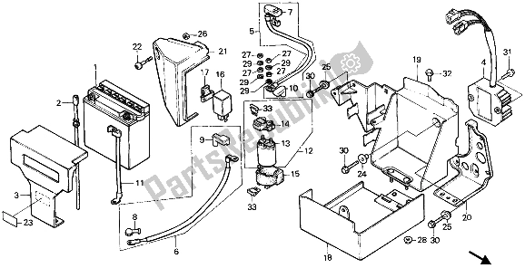 All parts for the Battery of the Honda CMX 450C 1988