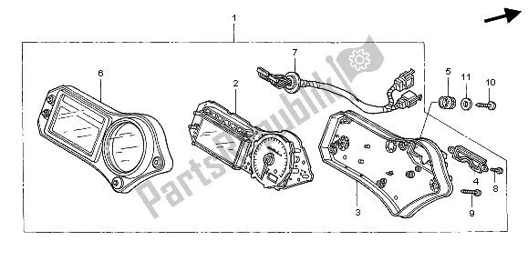 All parts for the Meter (mph) of the Honda CBR 600F 2007