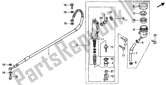 Toutes les pièces pour le Maître-cylindre De Frein Arrière du Honda CR 500R 1 1993