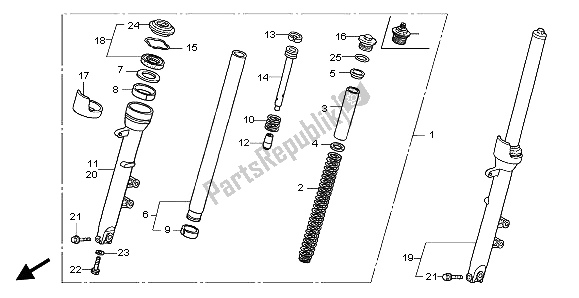 Wszystkie części do Przedni Widelec Honda CBF 600 SA 2007