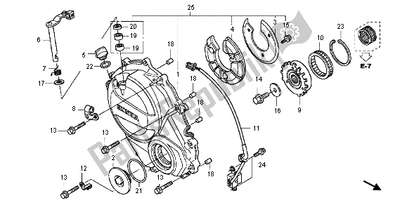 All parts for the Right Crankcase Cover of the Honda CB 600 FA Hornet 2012