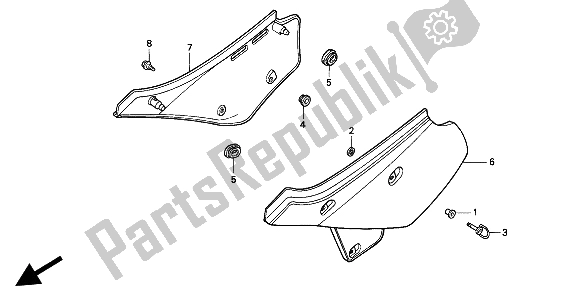 Todas las partes para Cubierta Lateral de Honda XR 600R 1993