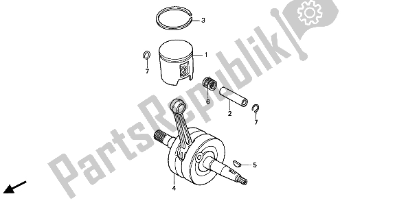 Todas las partes para Cigüeñal Y Pistón de Honda CR 125R 1991