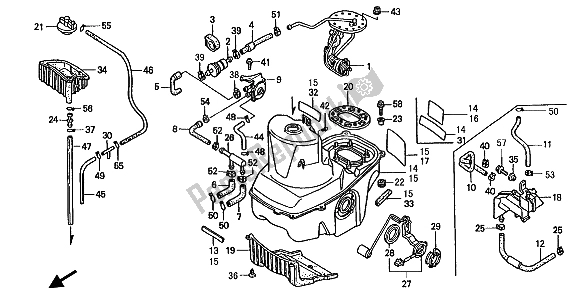 Alle onderdelen voor de Benzinetank van de Honda ST 1100 1991