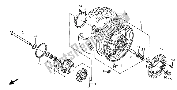 Tutte le parti per il Ruota Posteriore del Honda ST 1300A 2007