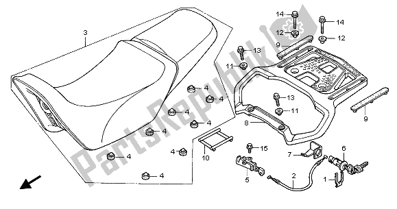 Todas as partes de Assento do Honda XL 1000V 2002