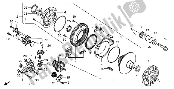 All parts for the Drive Face of the Honda NSS 250A 2009