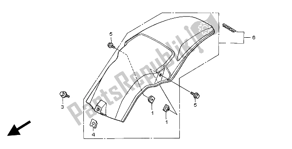 Todas as partes de Pára-choque Traseiro do Honda CR 80R SW 2002