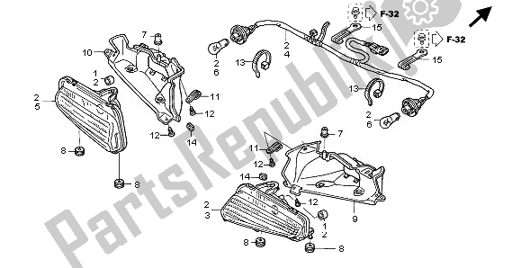 All parts for the Taillight of the Honda TRX 680 FA Fourtrax Rincon 2008