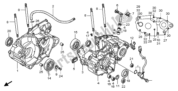Todas las partes para Caja Del Cigüeñal de Honda CRF 450R 2002