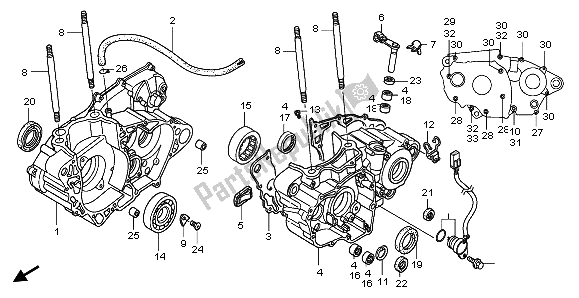 Todas las partes para Caja Del Cigüeñal de Honda CRF 450R 2002