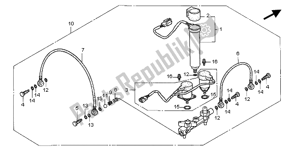 All parts for the Air Distributor of the Honda GL 1500A 1997