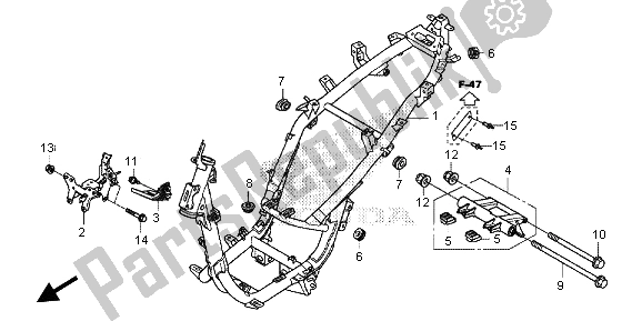 Todas las partes para Cuerpo Del Marco de Honda SH 125D 2013