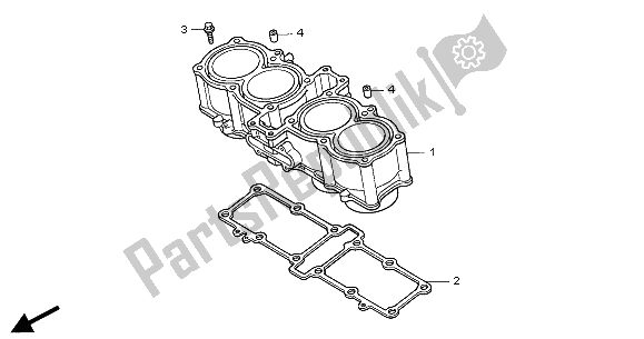 Alle onderdelen voor de Cilinder van de Honda CB 1300 SA 2005