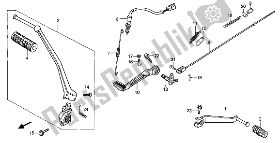 All parts for the Pedal of the Honda XBR 500 1986