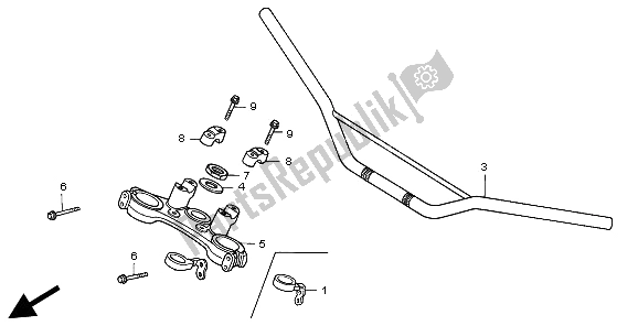 Toutes les pièces pour le Tuyau De Poignée Et Pont Supérieur du Honda XR 600R 1995