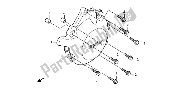 All parts for the A. C. Generator Cover of the Honda CB 1000 RA 2011