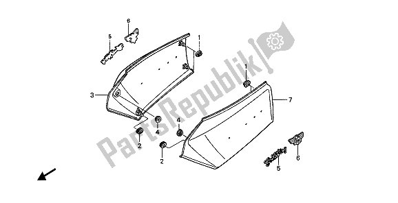 All parts for the Side Cover of the Honda GL 1500 1988