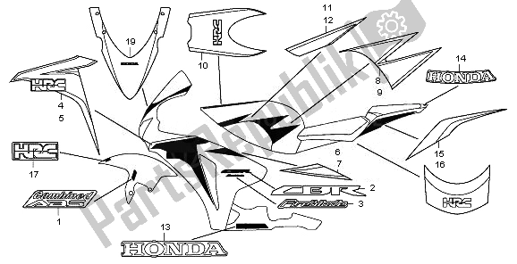 Todas las partes para Raya Y Marca de Honda CBR 1000 RA 2010