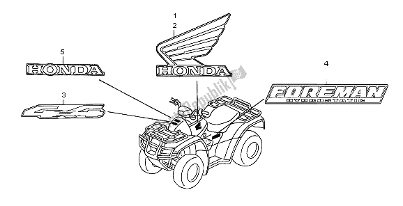 Alle onderdelen voor de Mark van de Honda TRX 500 FA Fourtrax Foreman 2006