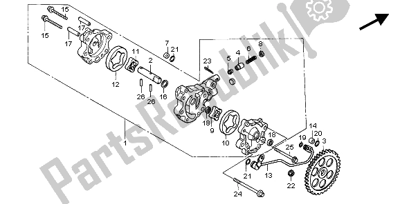 Todas las partes para Bomba De Aceite de Honda XR 600R 1997