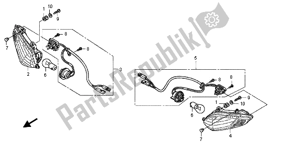 All parts for the Winker of the Honda VFR 1200 FD 2012