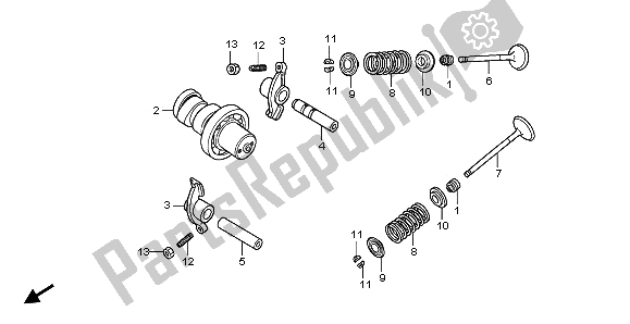 All parts for the Camshaft & Valve of the Honda SH 150 2009