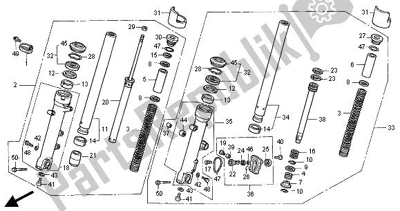 Todas las partes para Tenedor Frontal de Honda ST 1100 2000