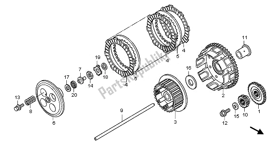 Todas as partes de Embreagem do Honda CRF 150R SW 2008