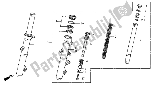 Wszystkie części do Przedni Widelec Honda FES 125 2009