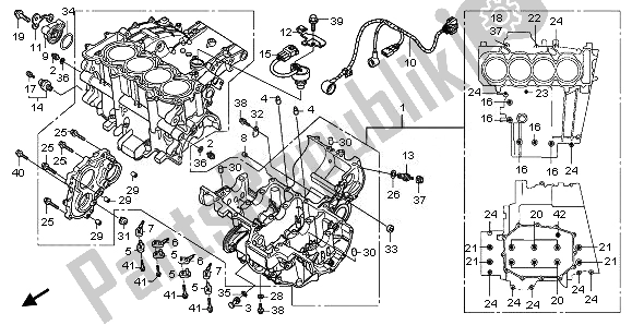 All parts for the Crankcase of the Honda CB 1000 RA 2011