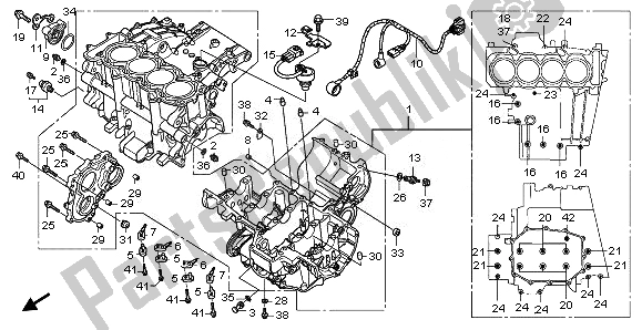 Todas as partes de Bloco Do Motor do Honda CB 1000 RA 2011