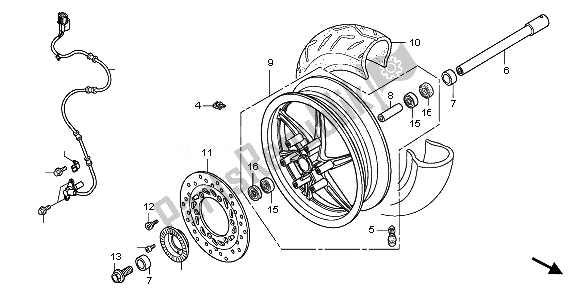 All parts for the Front Wheel of the Honda NSS 250S 2011