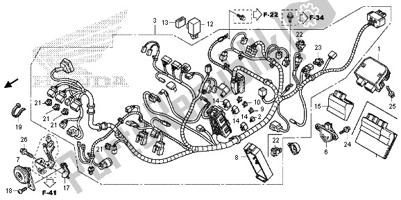 Tutte le parti per il F32 Cablaggio del Honda NC 700S 2013