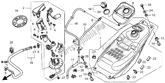 Alle onderdelen voor de Brandstoftank En Brandstofpomp van de Honda NC 700S 2012