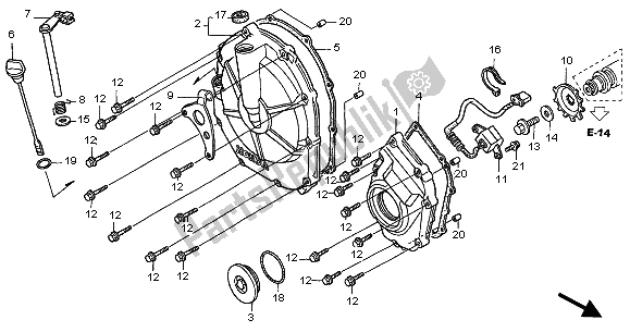 Toutes les pièces pour le Couvercle D'embrayage du Honda CBF 600N 2005