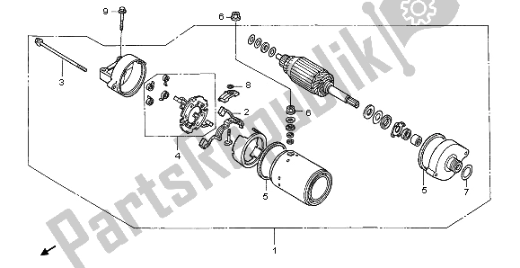 All parts for the Starting Motor of the Honda CBF 600N 2006